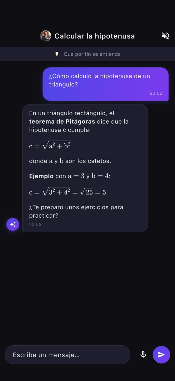 Conversación con Zui: la respuesta del asistente formateada con listas y negritas.